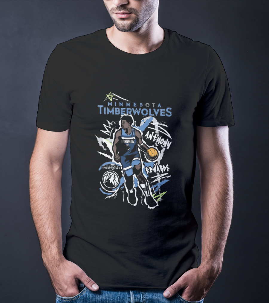 Anthony Edwards Minnesota Timberwolves NBA Chalked Up 5 Basketball Player Artwork 2026 T-Shirt