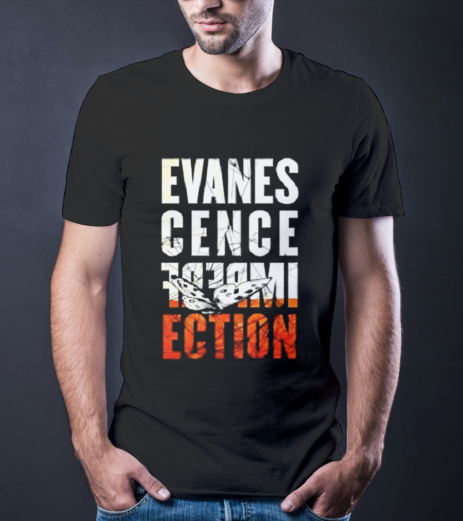 Evanescence Imperfection Butterfly White Text Orange Gradient T-Shirt