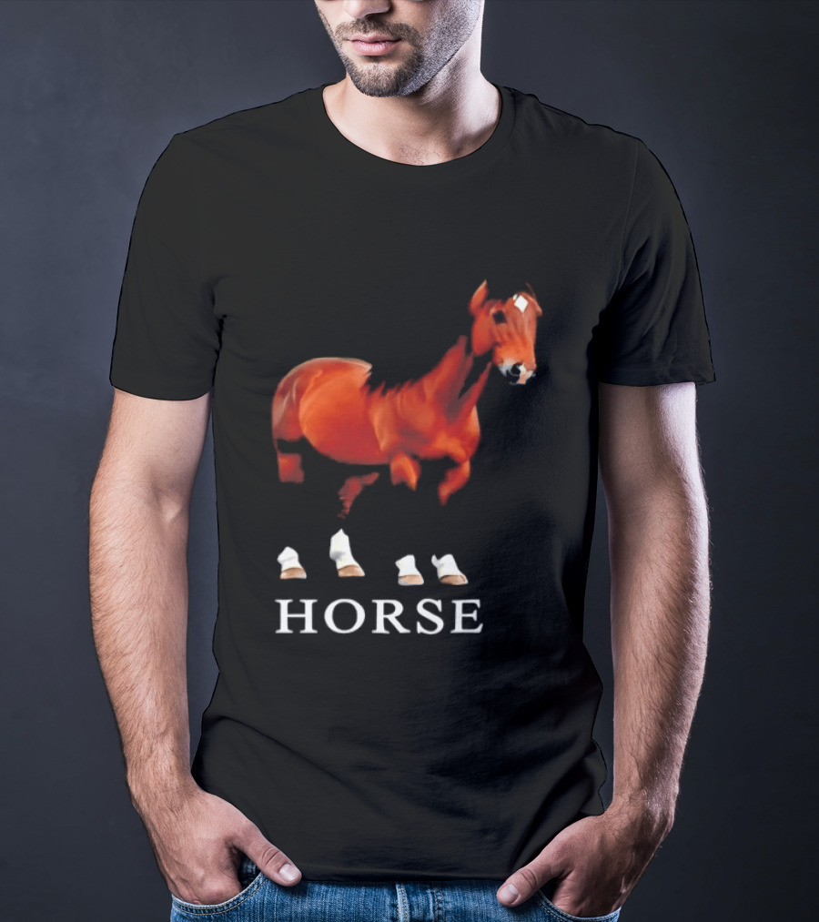 Horse Realistic Equestrian Art Style Hoof T-Shirt