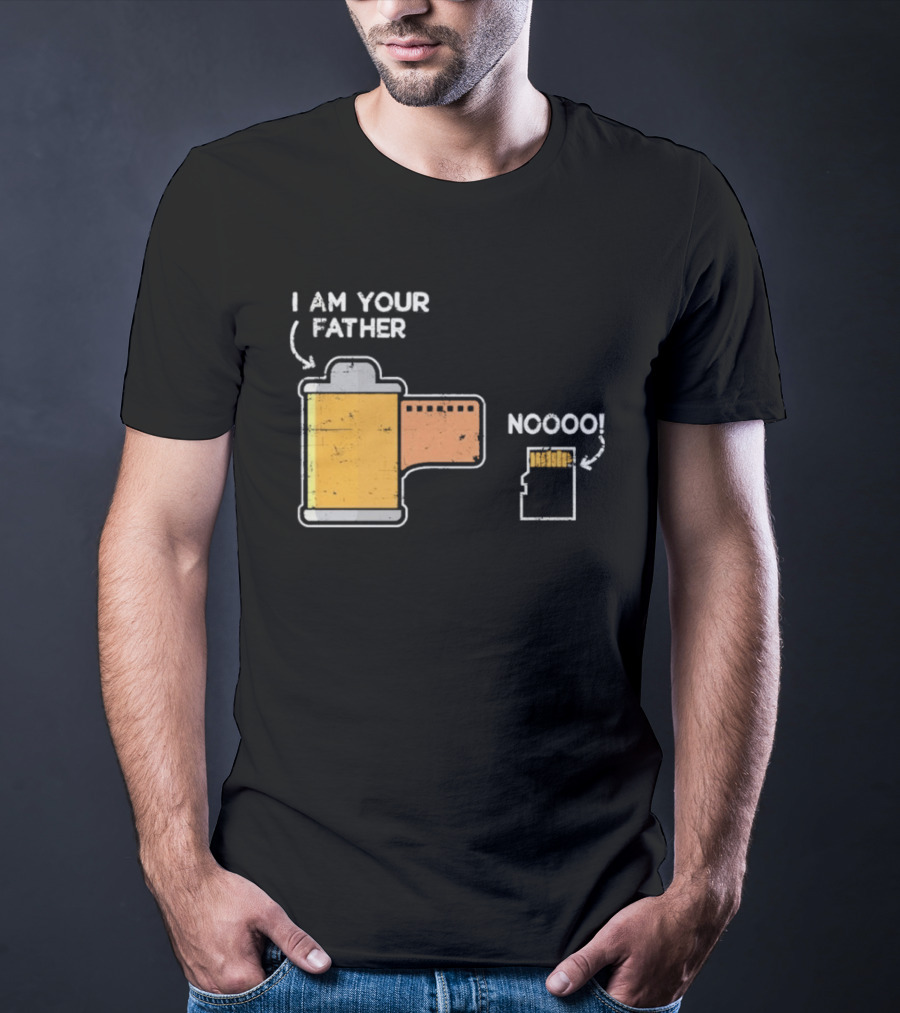 I Am Your Father Nooo Film Roll Memory Card Humor T-Shirt