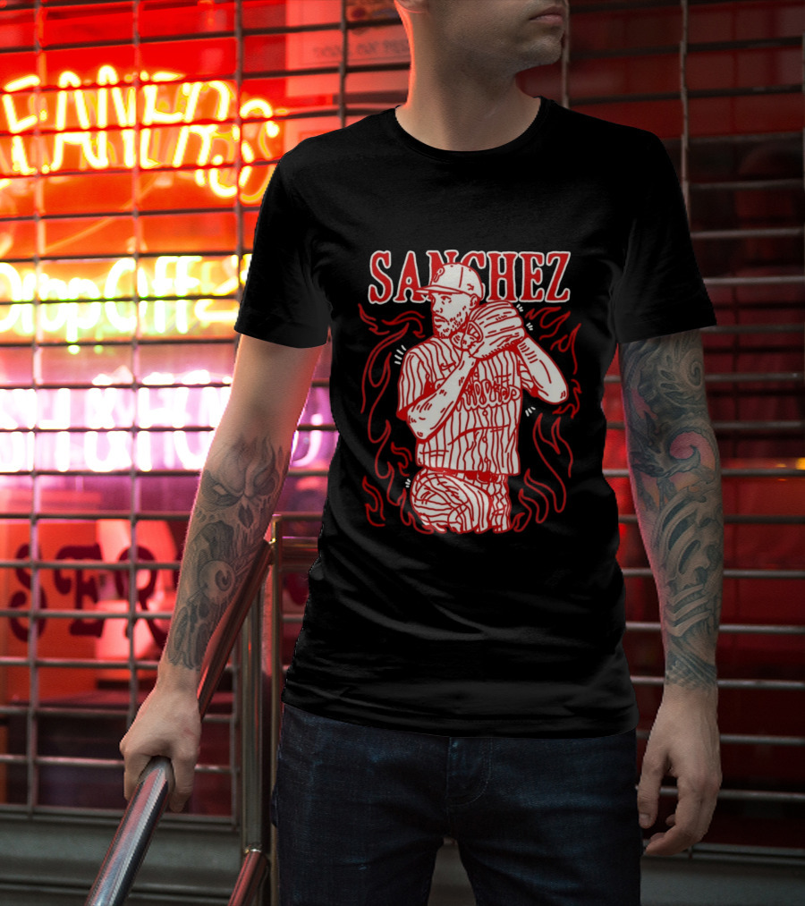 Cristopher Sanchez Philadelphia Phillies Flame Pitcher T-Shirt