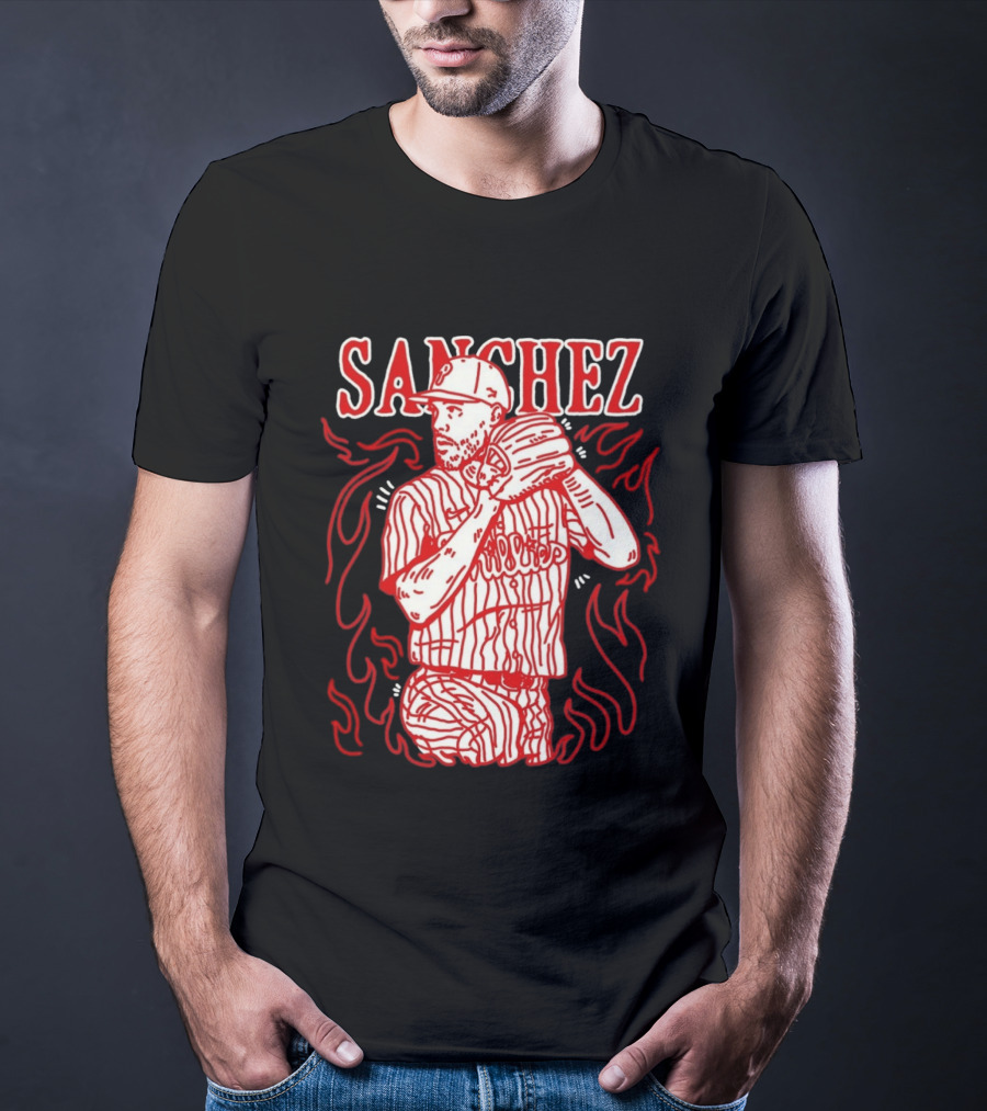 Cristopher Sanchez Philadelphia Phillies Flame Pitcher T-Shirt