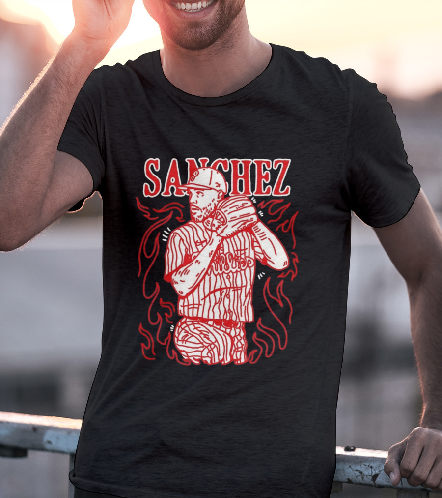 Cristopher Sanchez Philadelphia Phillies Flame Pitcher T-Shirt
