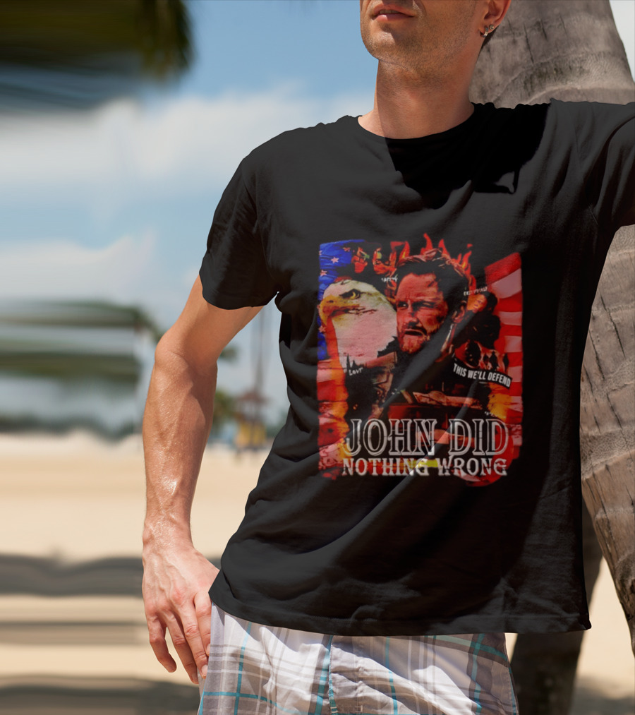 John Walker Marvel Falcon Winter Soldier This We'll Defend American Flag Eagle T-Shirt