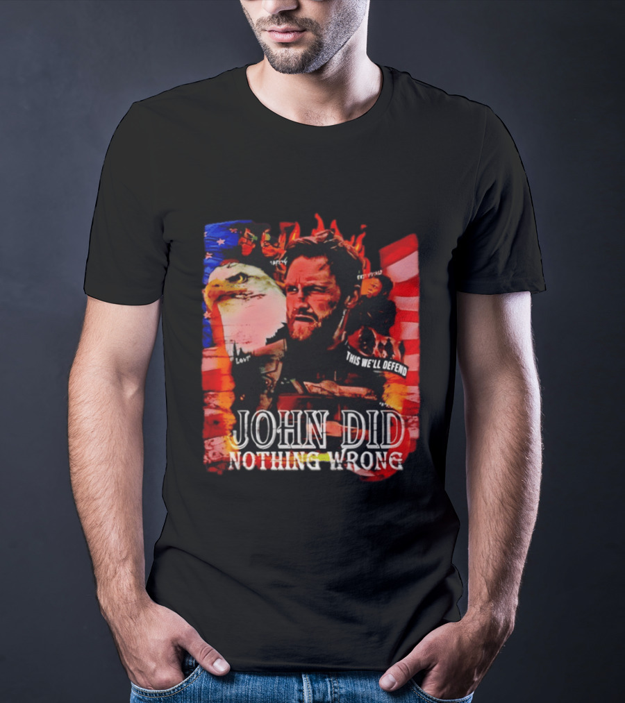 John Walker Marvel Falcon Winter Soldier This We'll Defend American Flag Eagle T-Shirt