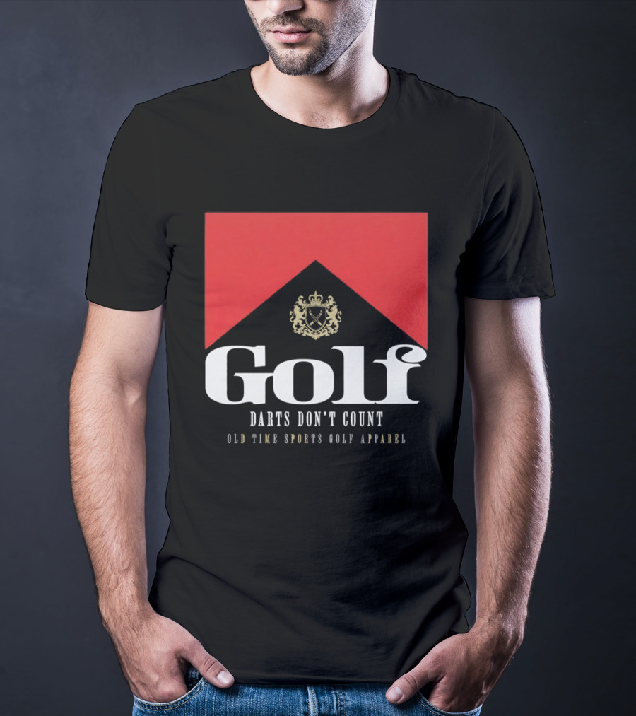 Golf Darts Don't Count Old Time Sports Apparel Crest T-Shirt