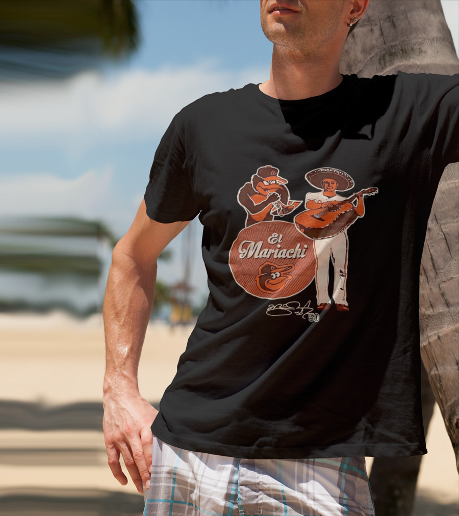Miguel Gonzalez Baltimore Orioles El Mariachi Guitar Trumpet Player Series 22 50 T-Shirt