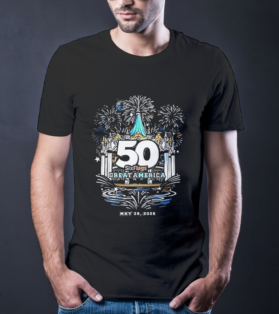 Six Flags Great America 50th Anniversary Celebration May 28 2026 T-Shirt