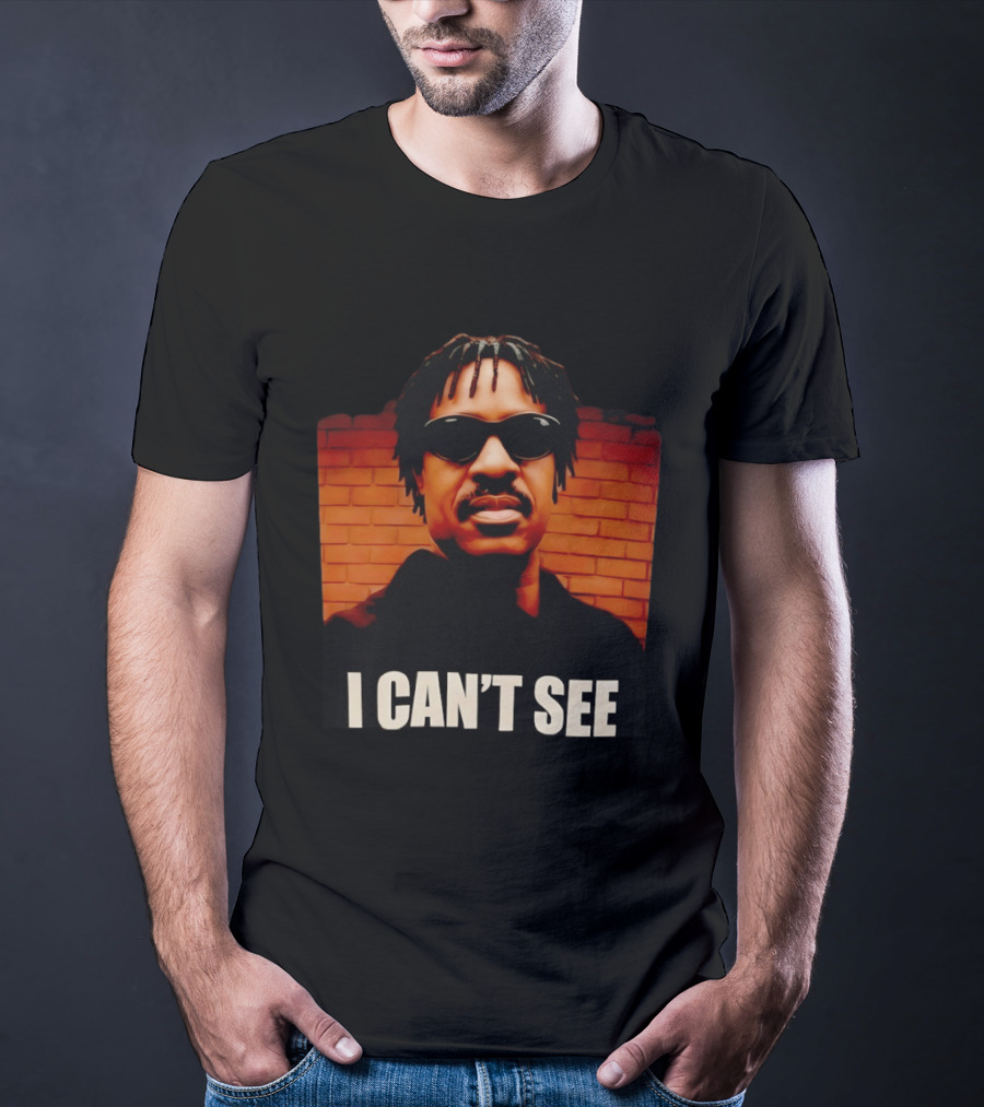 Stevie Wonder Motown R&B Soul Music Legend Singer Songwriter Parody I Can't See T-Shirt