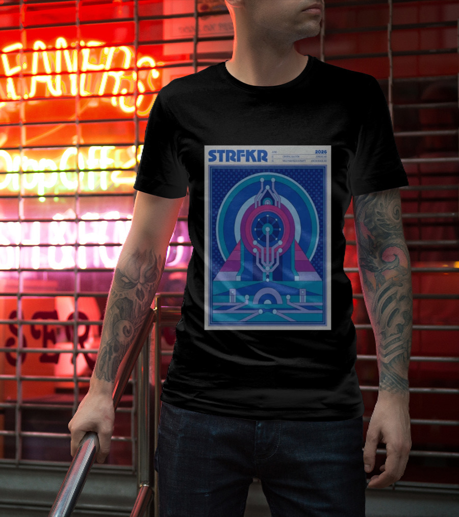 STRFKR June 2026 Alaska Tour Crystal Saloon Jambell Whale Navy Block Party Anchorage T-Shirt