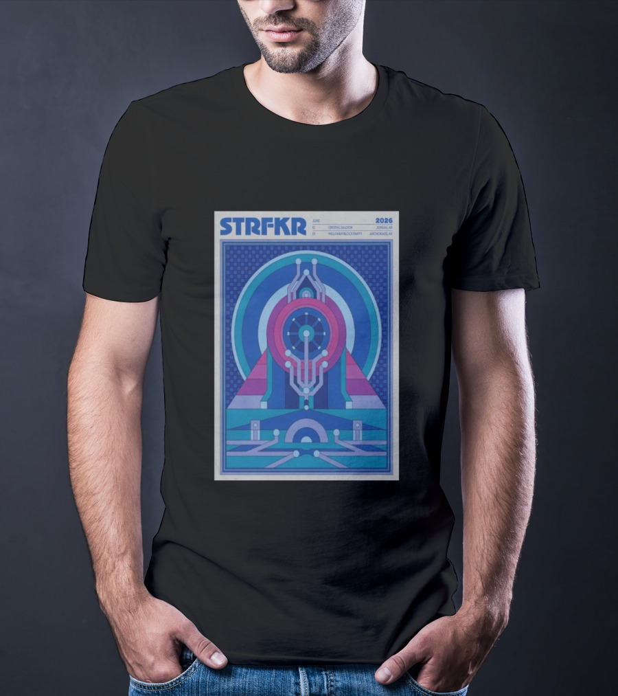 STRFKR June 2026 Alaska Tour Crystal Saloon Jambell Whale Navy Block Party Anchorage T-Shirt