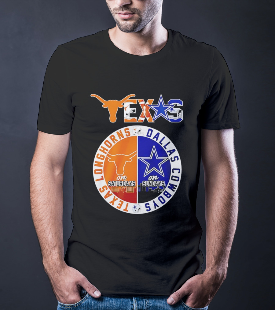 Texas Longhorns Dallas Cowboys Game Day Weekend Saturdays Sundays T-Shirt