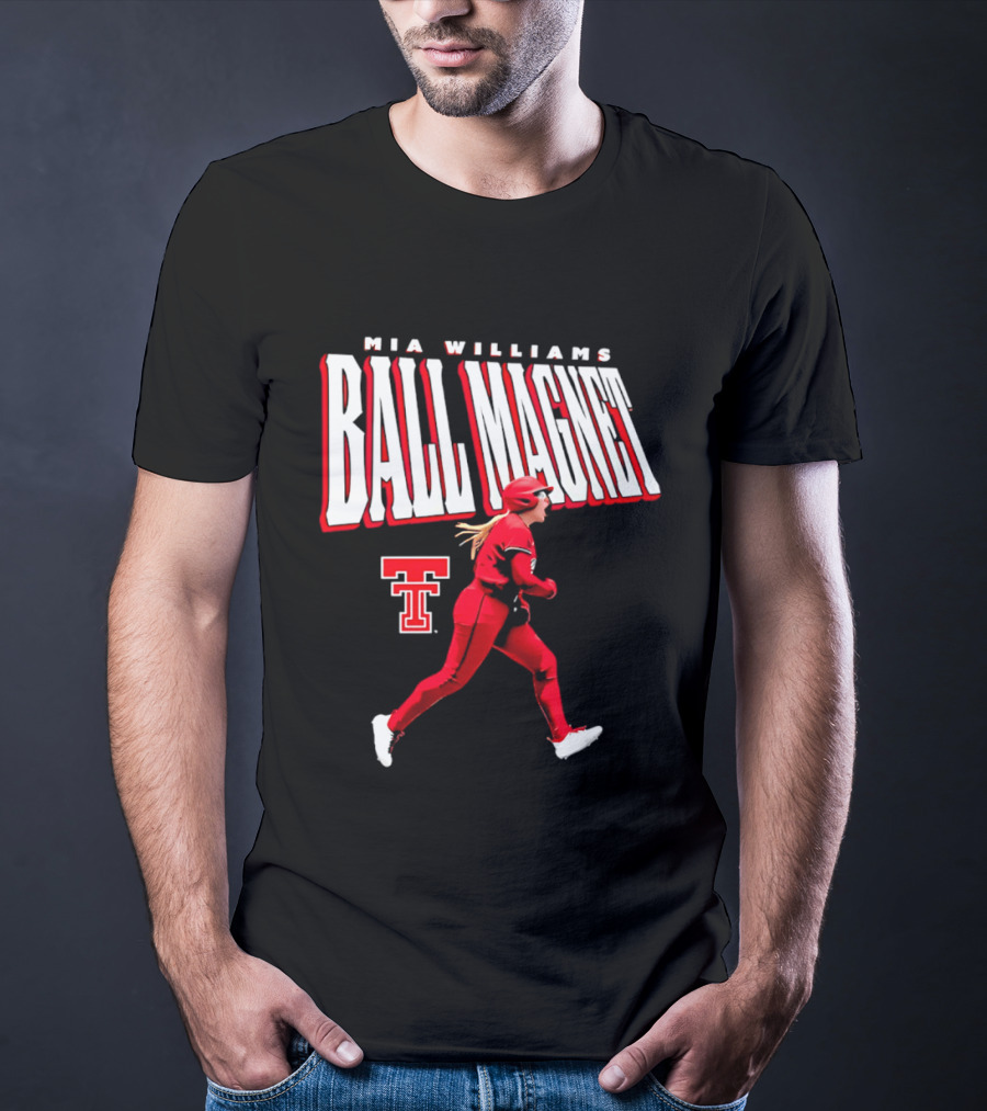 Mia Williams Ball Magnet Texas Tech Logo Running Player T-Shirt