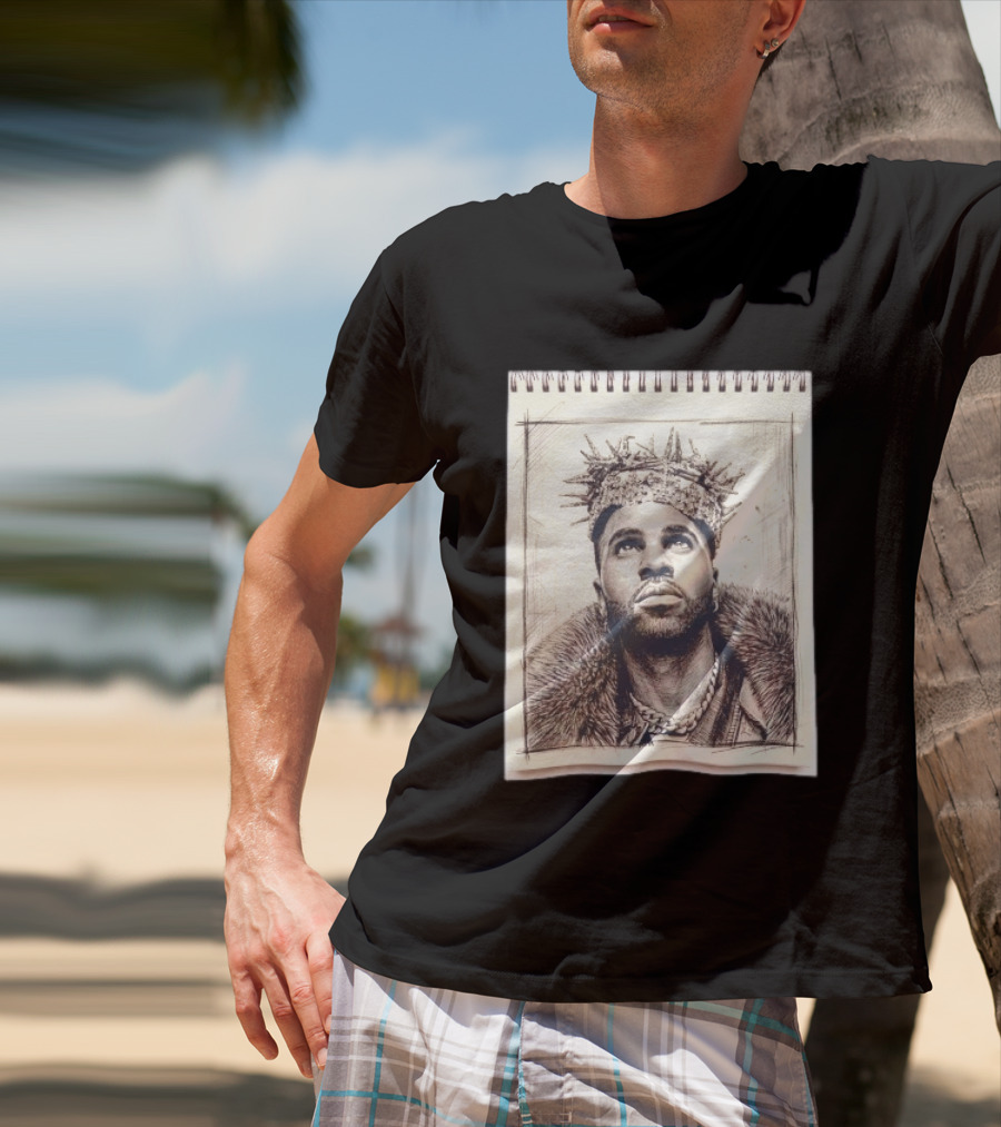 The Big Jason Derulo Sketchbook Crown Fur Chain T-Shirt