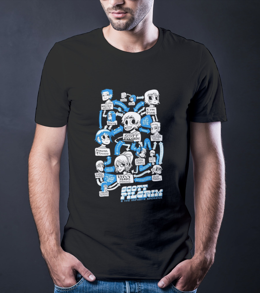 Scott Pilgrim Roommates Dating Sex Bob Omb Clash Demon Head T-Shirt