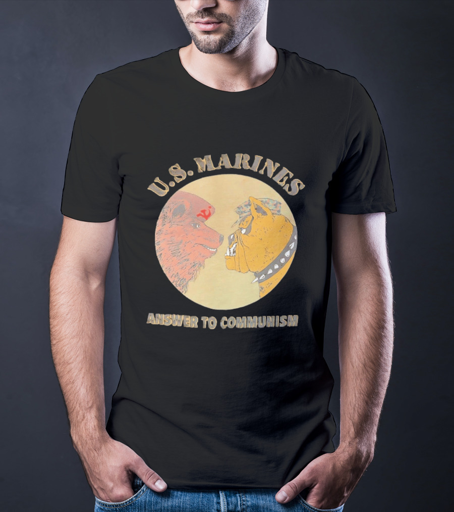 U.S. Marines Answer To Communism Soviet Bear Versus Marine Bulldog T-Shirt