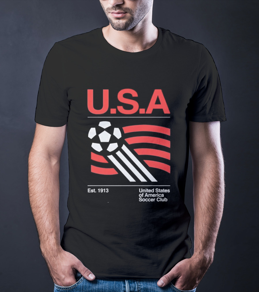 U.S.A. Est. 1913 United States Soccer Club Ball Flag T-Shirt