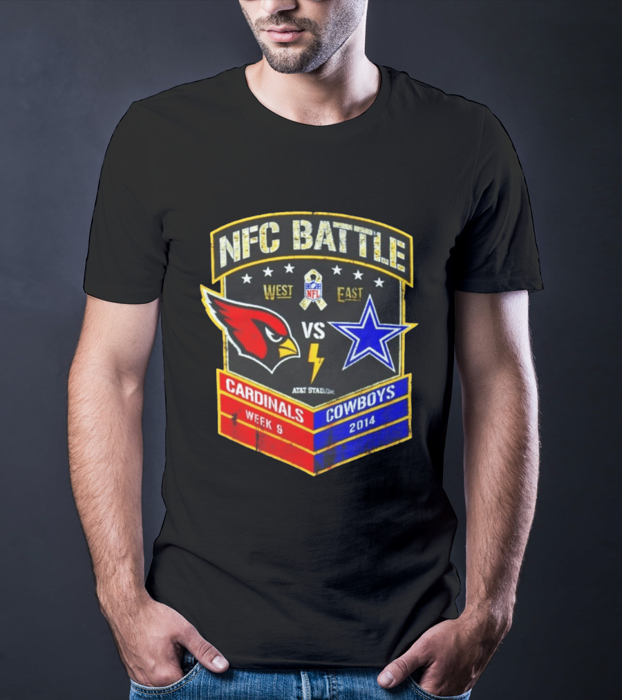 NFC Battle Cardinals Vs Cowboys 2014 Week 9 West East AT&T Stadium T-Shirt