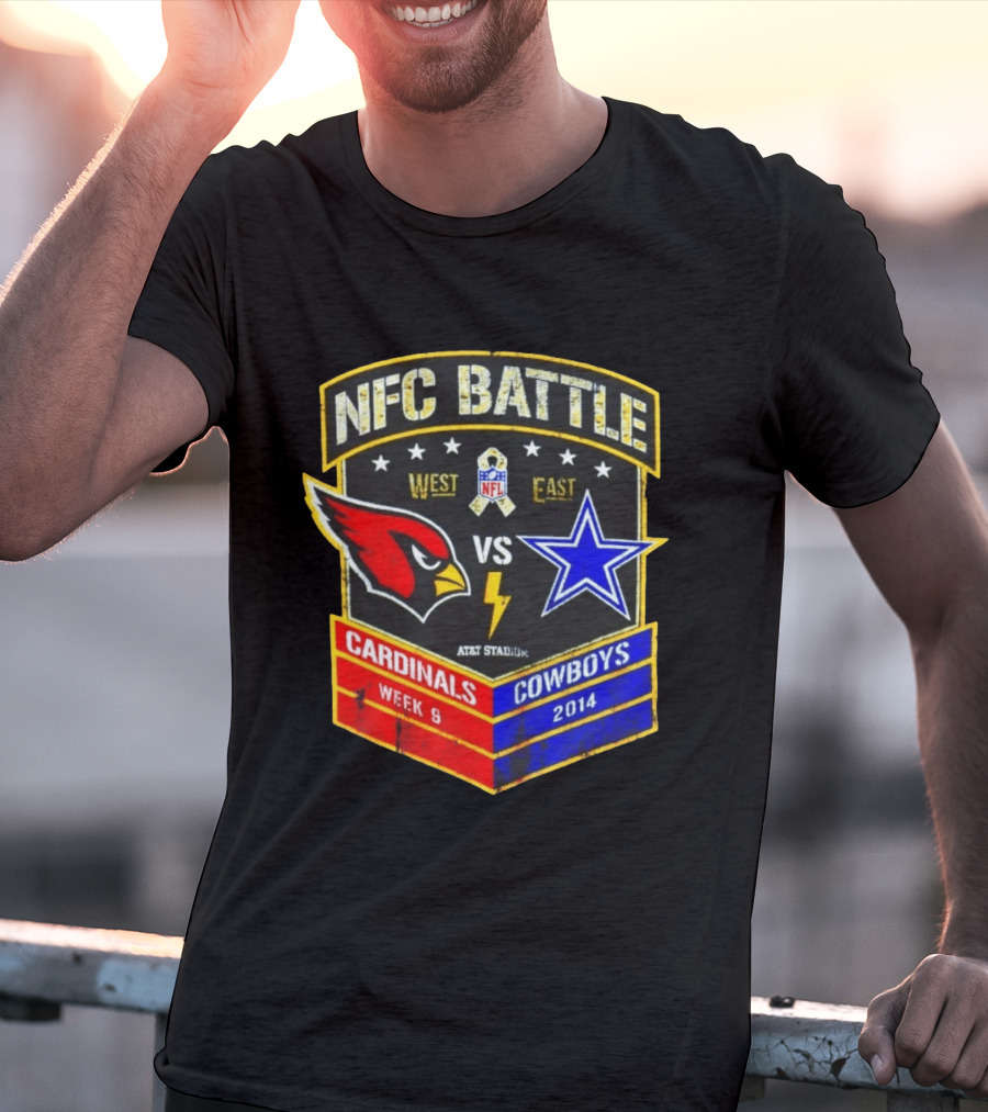 NFC Battle Cardinals Vs Cowboys 2014 Week 9 West East AT&T Stadium T-Shirt