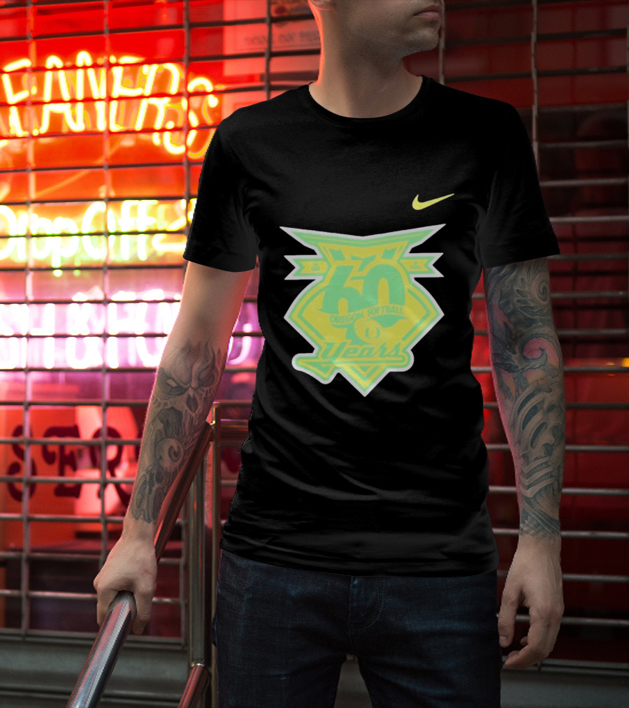 Oregon Softball 60 Years Anniversary Club Nike T-Shirt