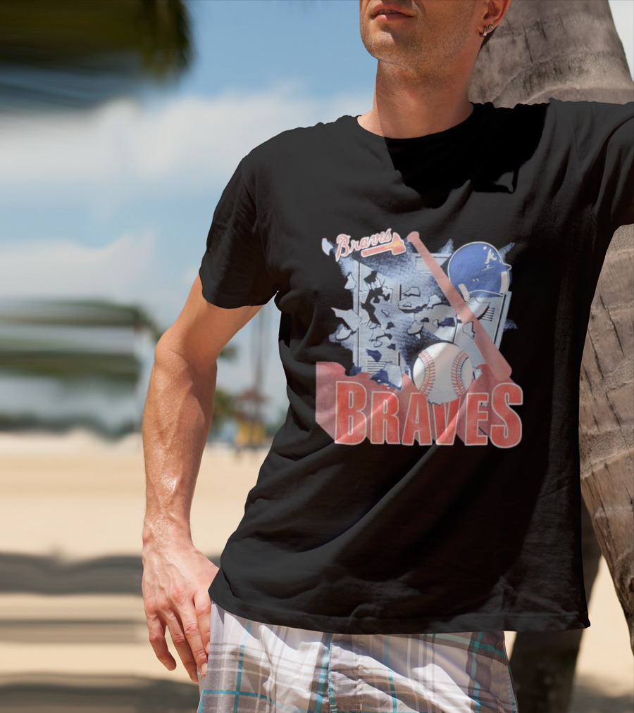 Braves Atlanta MLB 1994 Baseball Bat And Helmet T-Shirt