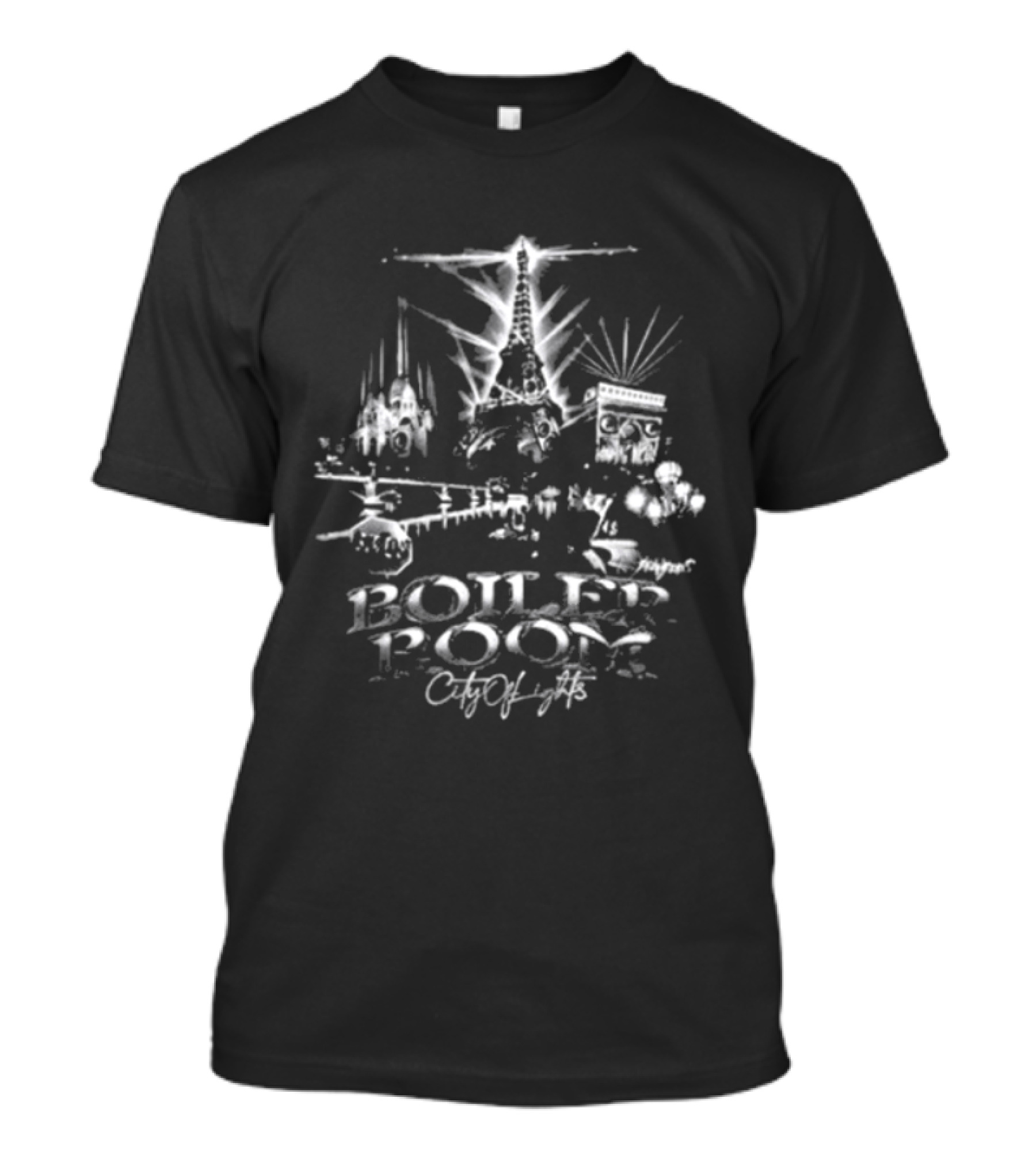 Boiler Room Paris City Of Lights Merci Pour Le Music Eiffel Tower Piano Notes Skyline T-Shirt