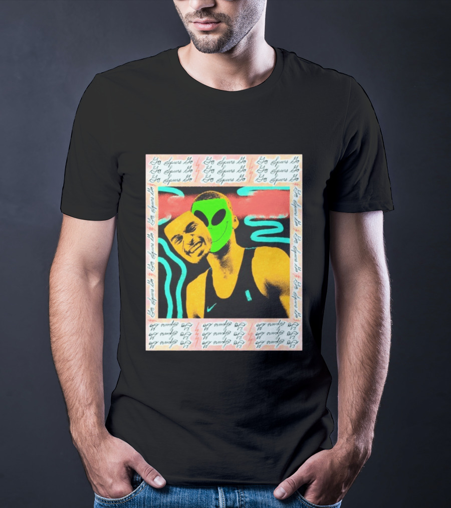 Go Spurs Go Alien Victor Wemby Mask San Antonio Spurs T-Shirt