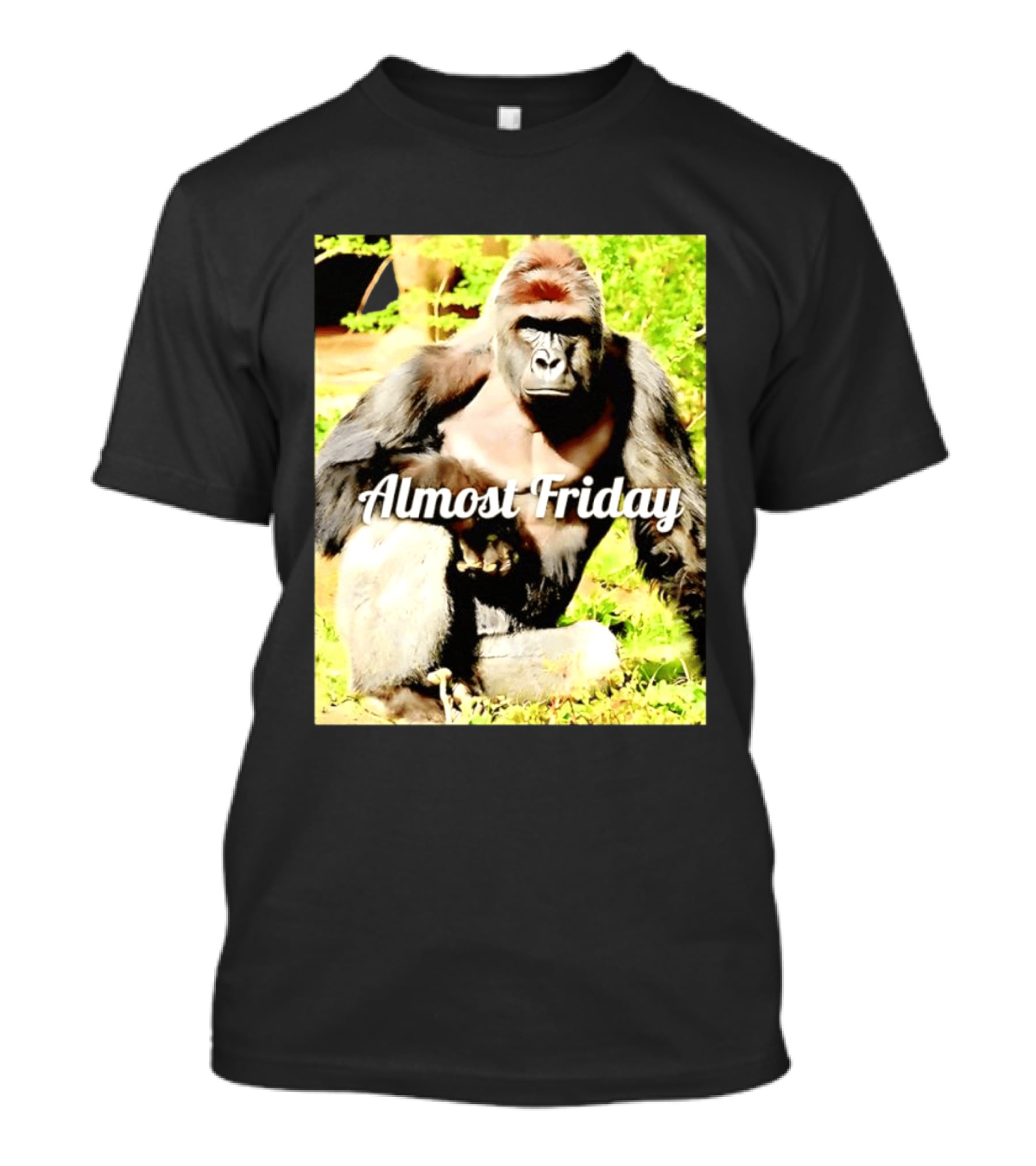 Almost Friday Gorilla Relaxing In Nature T-Shirt