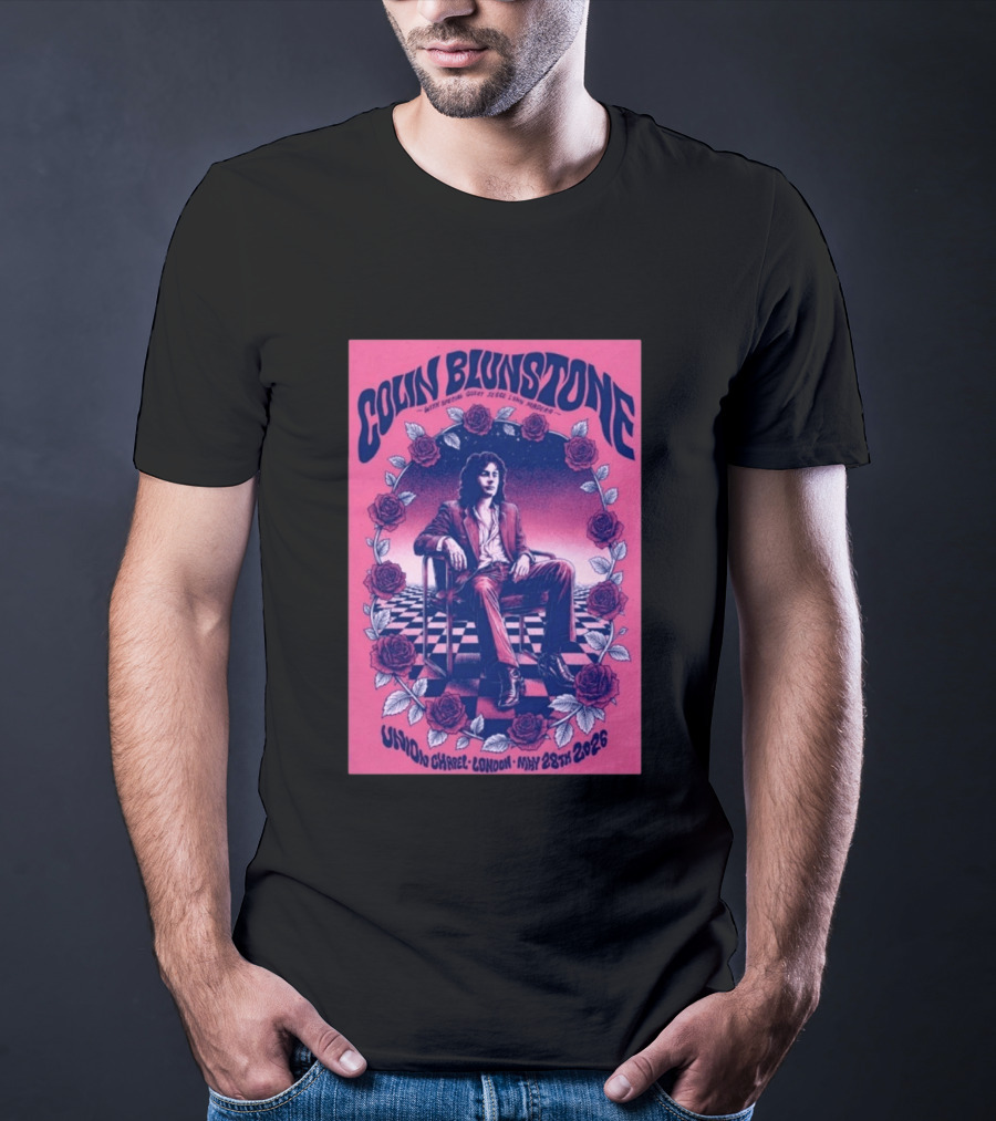Colin Blunstone Union Chapel London May 28th 2026 With Special Guest Jesse Lynn Madera Roses And Stage Checkerboard T-Shirt
