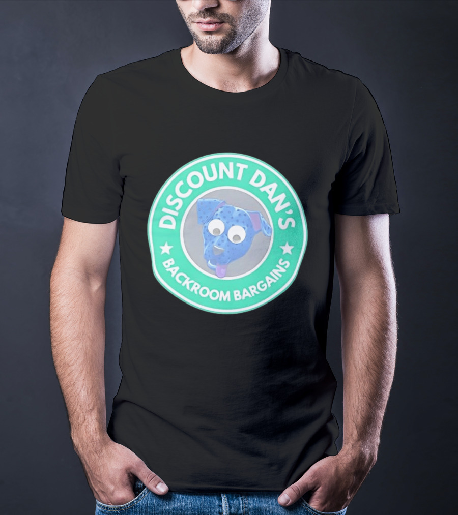Discount Dan's Backroom Bargains Dog Face Circular T-Shirt