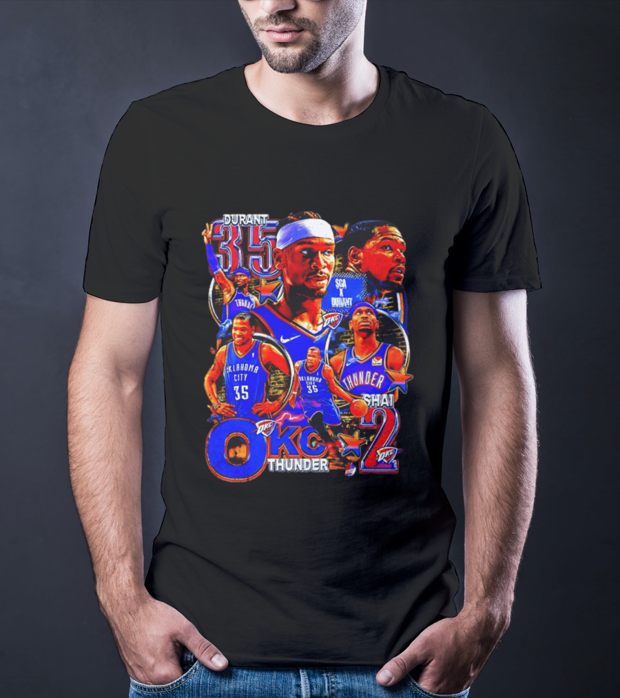 Oklahoma City Thunder Durant 35 Shai 2 OKC Team T-Shirt