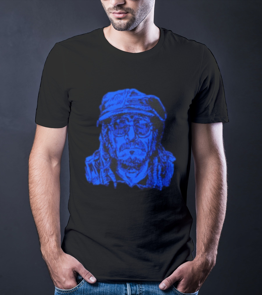 Keith Morris Blue Illustration Iconic Cap And Glasses T-Shirt