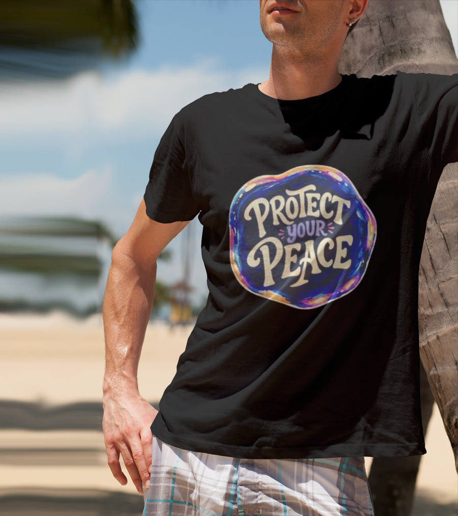 Protect Your Peace Vibrant Psychedelic Aura T-Shirt