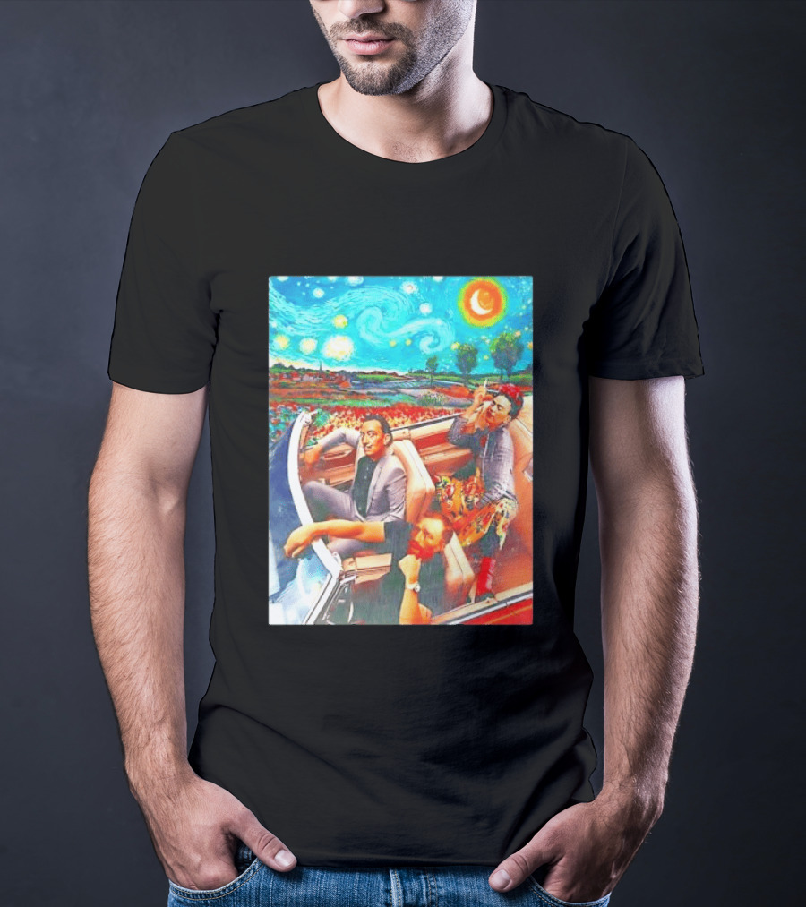Salvador Dalí Frida Kahlo Vincent Van Gogh Starry Night Road Trip T-Shirt