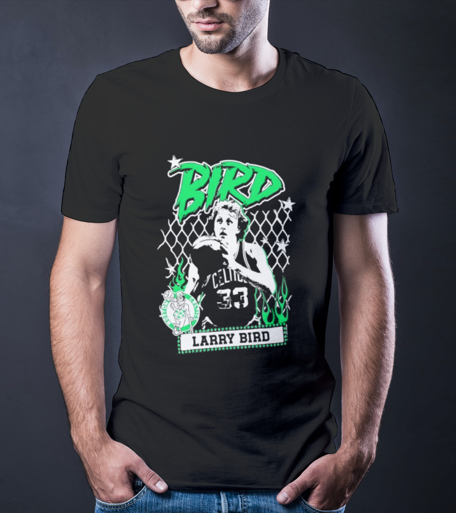 Boston Celtics Larry Bird NBA Player Number 33 T-Shirt