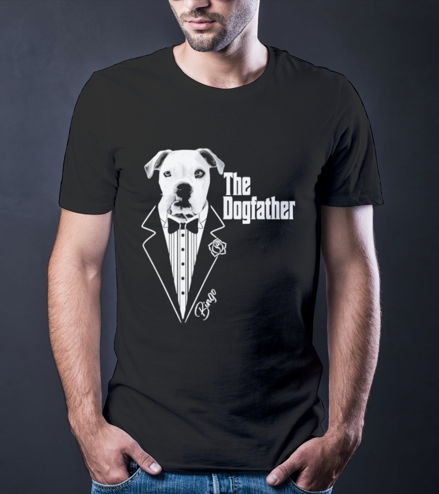 The Dogfather Bingo Tuxedo Bow Tie Rose Godfather Movie Pet Owner T-Shirt