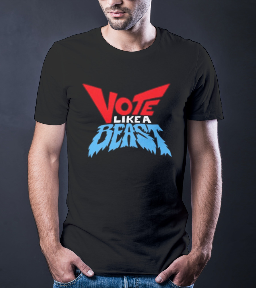 Vote Like A Beast Bold Red Blue T-Shirt