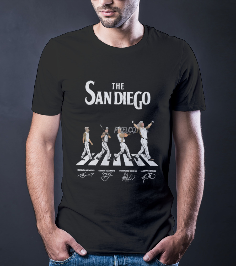The San Diego Padres Xander Bogaerts Manny Machado Fernando Tatis Jr Jackson Merrill Abbey Road Baseball Players T-Shirt