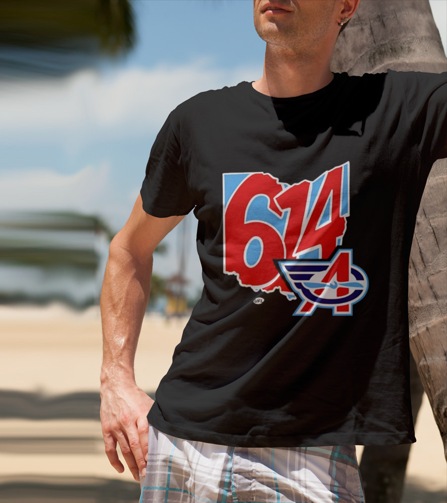 Arlington Renegades Ohio 614 United Football League State Map T-Shirt