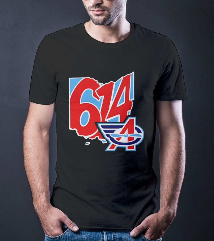 Arlington Renegades Ohio 614 United Football League State Map T-Shirt