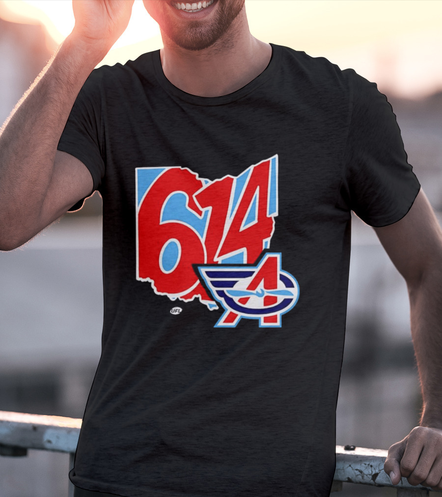Arlington Renegades Ohio 614 United Football League State Map T-Shirt