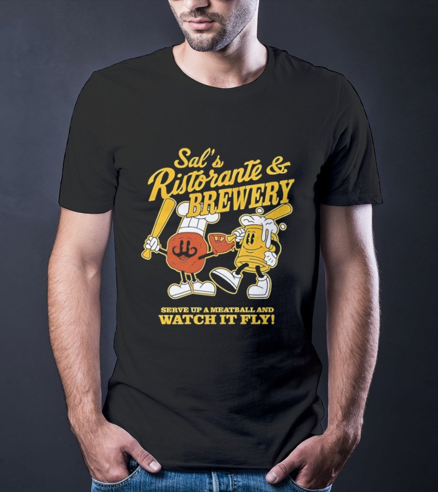 Baseball Sal’s Ristorante Brewery Serve Up A Meatball And It Fly T-Shirt