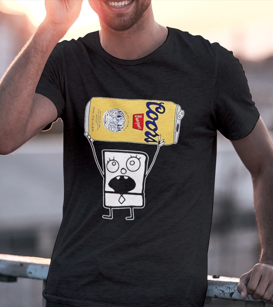 Coors Banquet Blocky Comic 355mL 5 Alc Vol Golden Colorado ESTD 1873 Refreshing T-Shirt