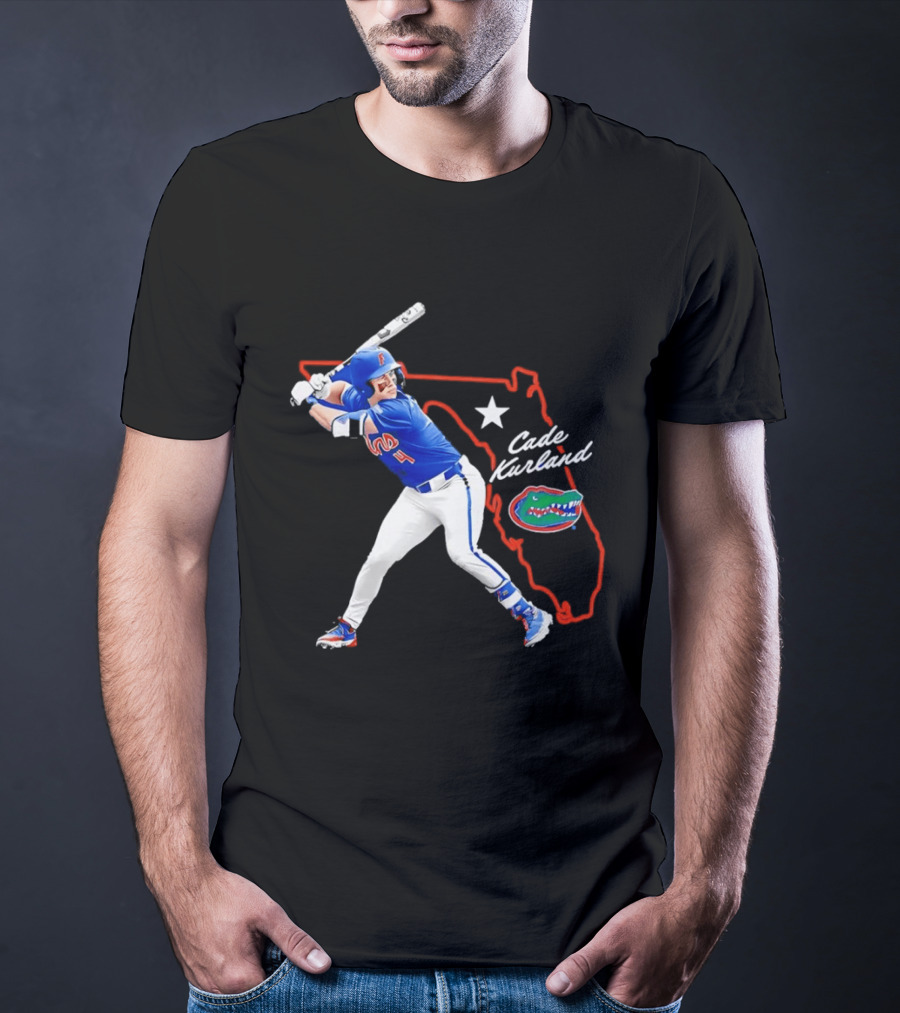 Cade Kurland Florida Gators Men's College Baseball NCAA Florida Outline Star Gators T-Shirt