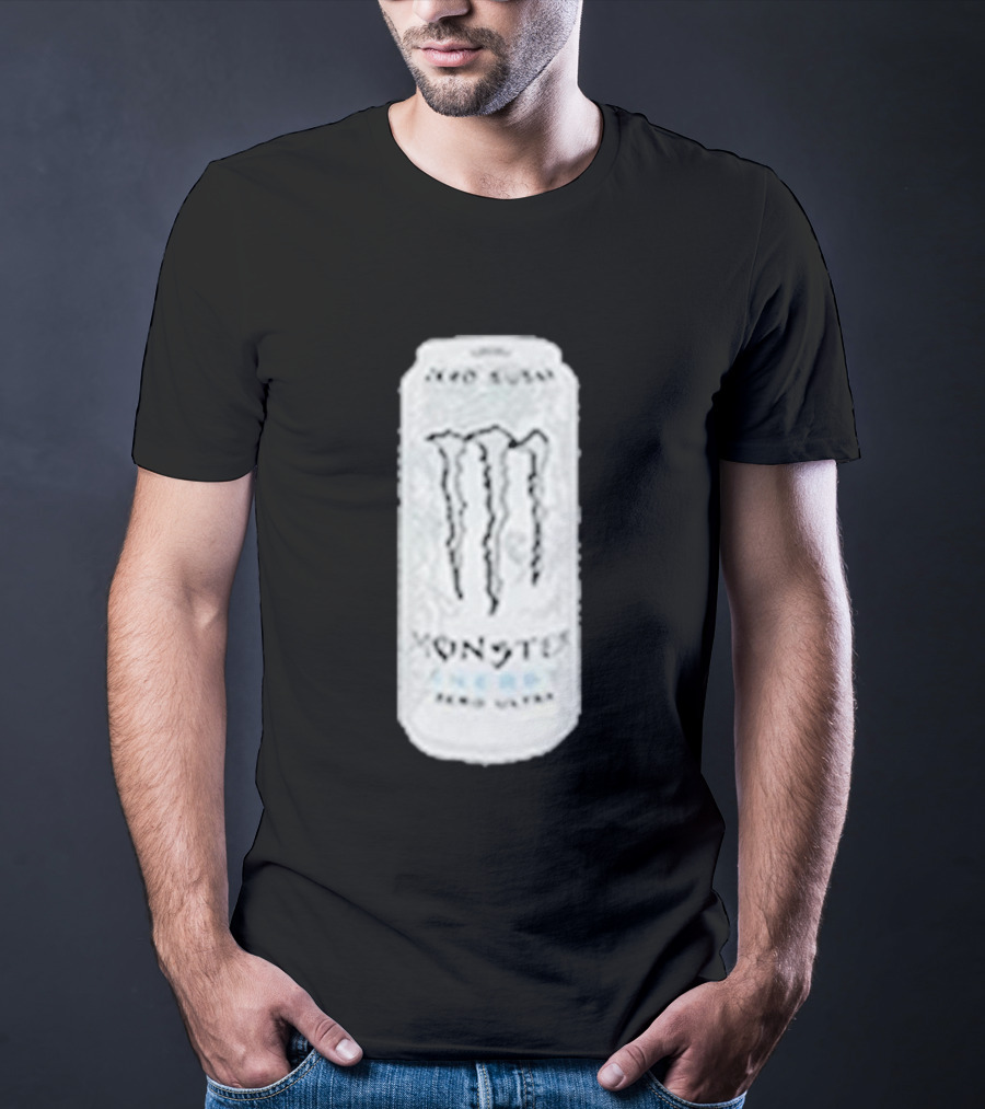 Monster Energy Zero Sugar White Can Patch T-Shirt