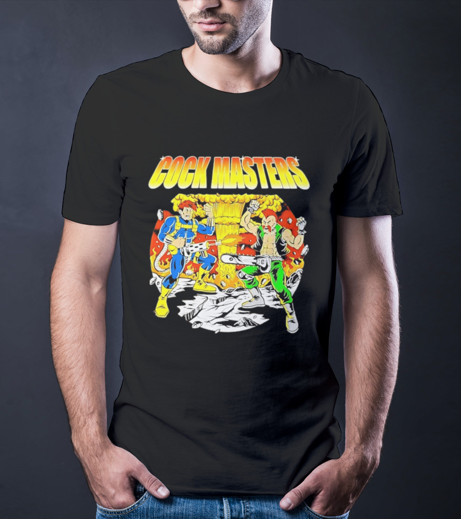Cock Masters Cartoon Characters With Classic Action Pose T-Shirt