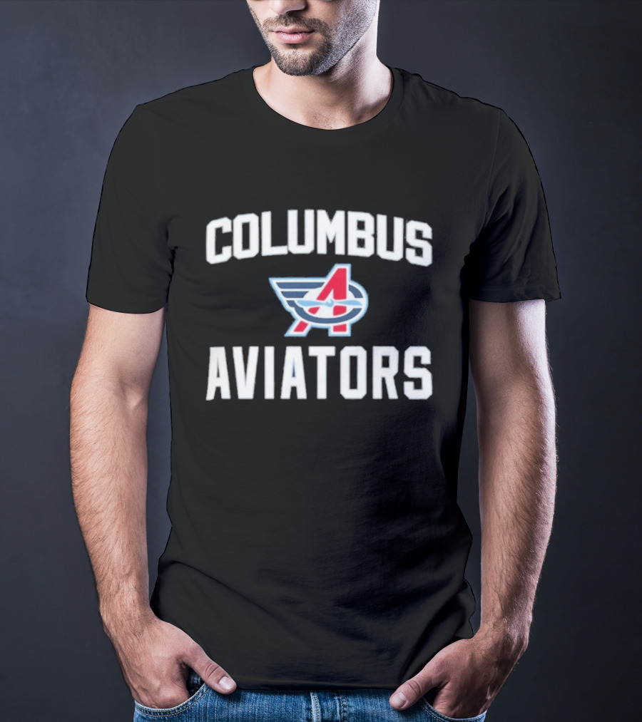 Columbus Aviators UFL Block Letter Iconic Winged T-Shirt