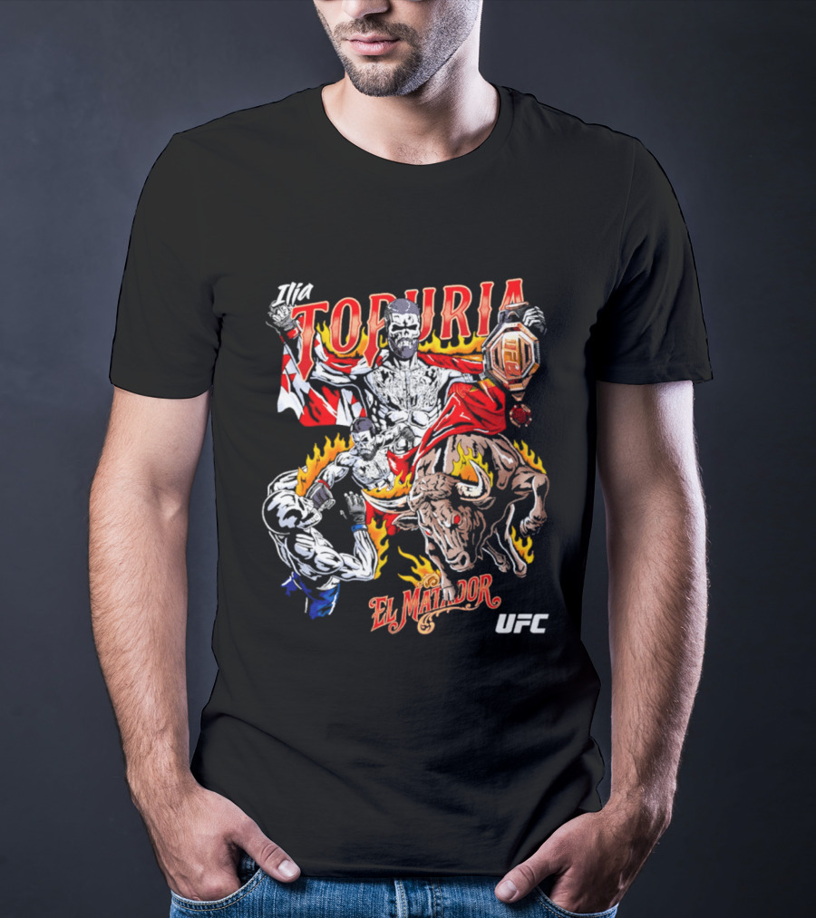 Ilia Topuria UFC El Matador Bullfighter Hand Drawn T-Shirt