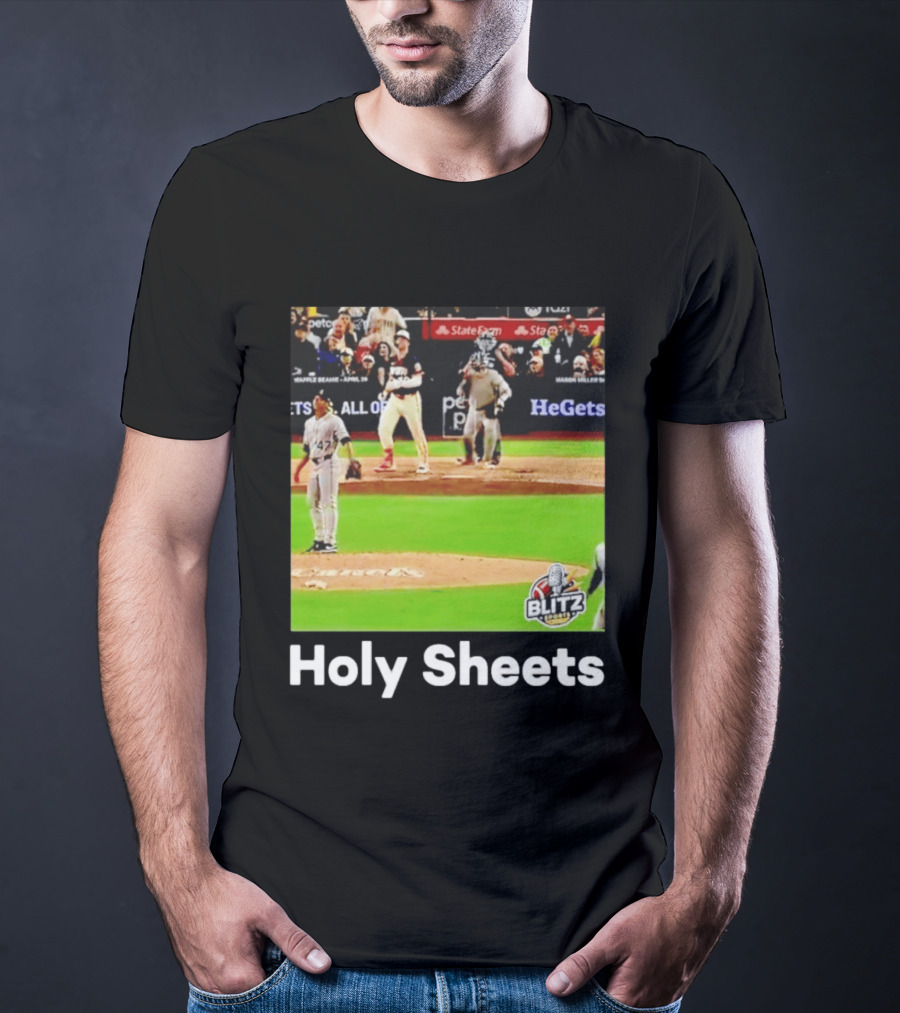 Padres Blitz Baseball Holy Sheets Petco Park T-Shirt