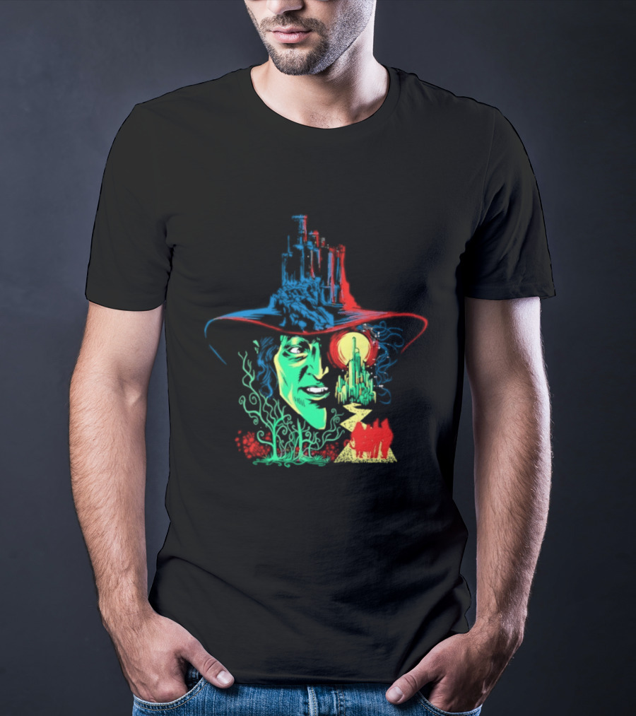 Pieces Of Oz Emerald City Wizard Face And Hat In Artistic T-Shirt